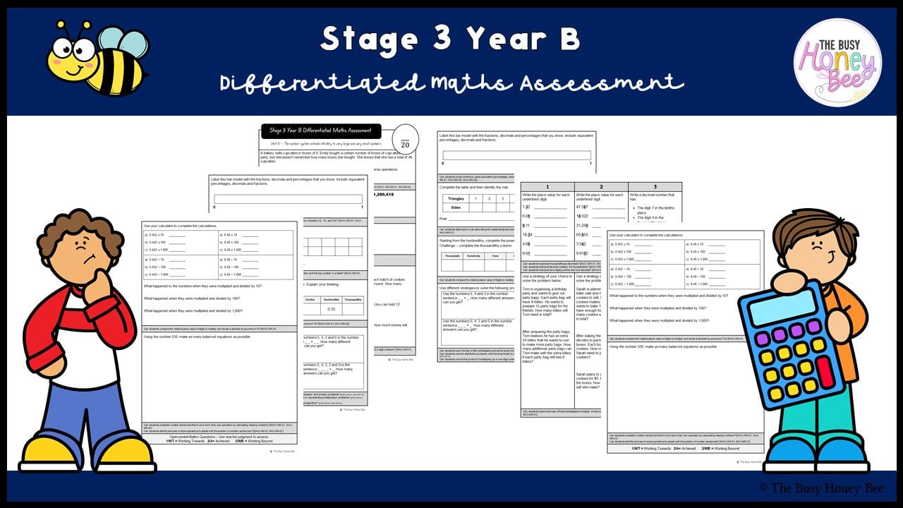 Stage 3 Year B Differentiated Maths Assessment Unit 31 - Assessment