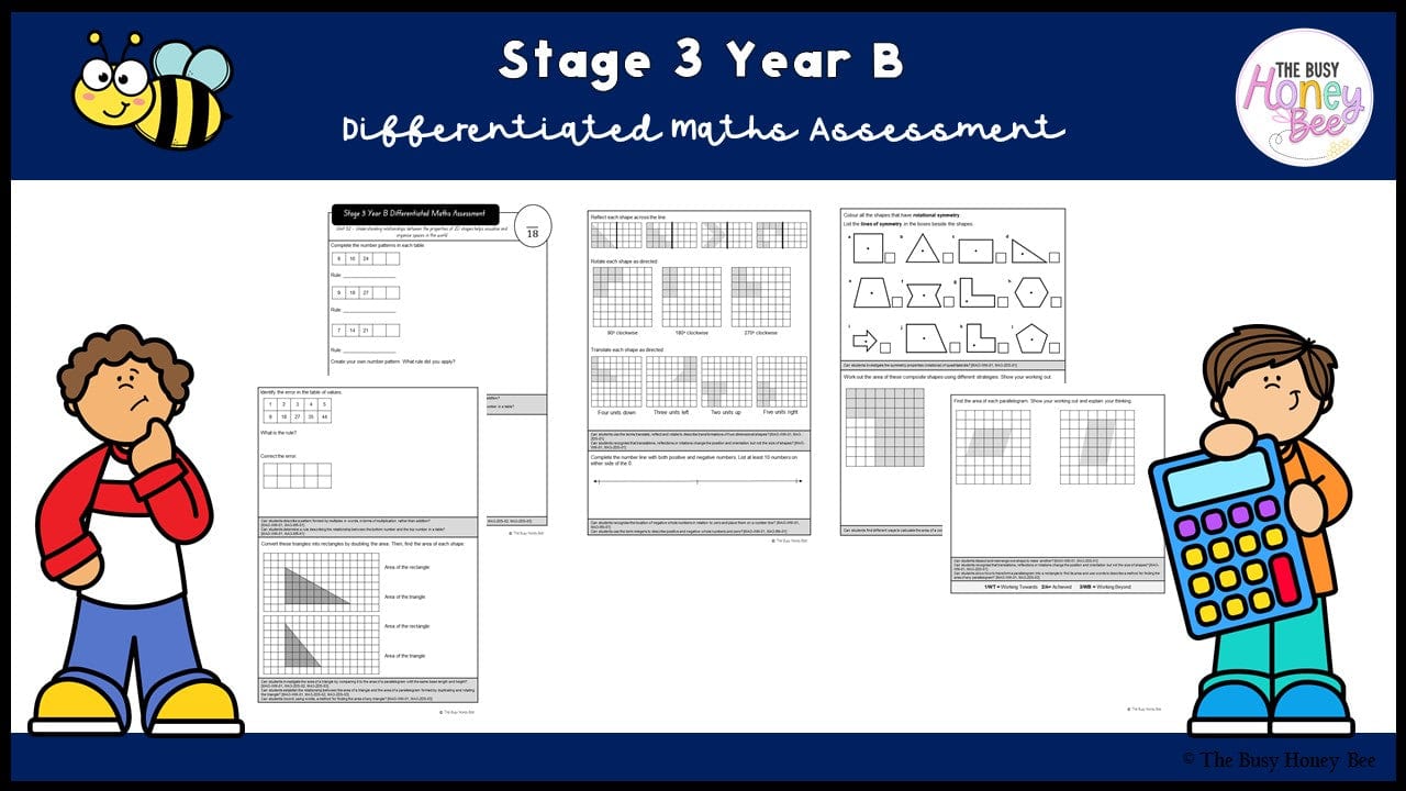 Stage 3 Year B Differentiated Maths Assessment Unit 32 - Assessment
