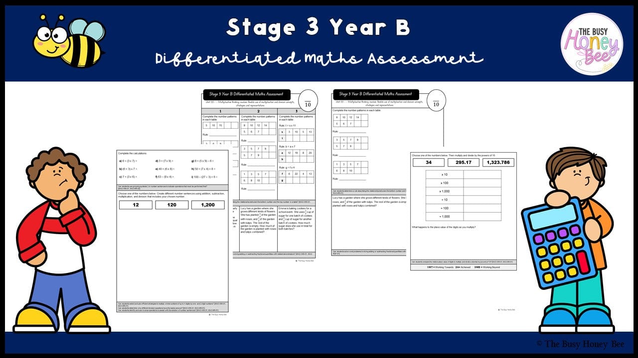 Stage 3 Year B Differentiated Maths Assessment Unit 33 - Assessment