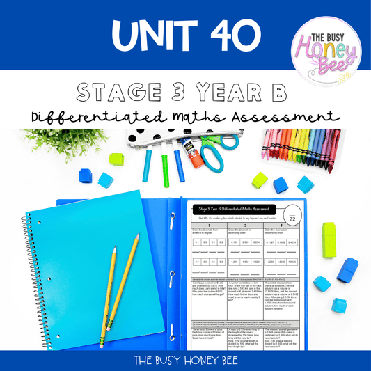 Stage 3 Year B Differentiated Maths Assessment Unit 40 - Assessment