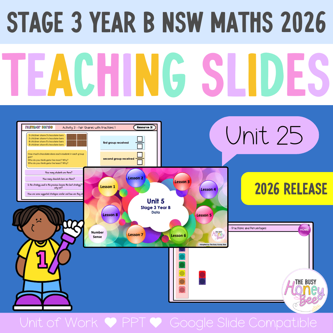 Stage 3 Year B NSW Maths Unit 25 Data Teaching Slides 2026 – The Busy ...