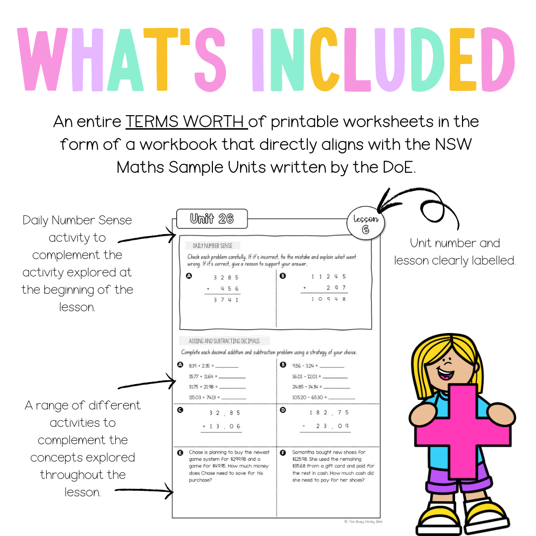 Stage 3 Year B NSW Maths Workbook Term 2 - Workbook | Worksheets
