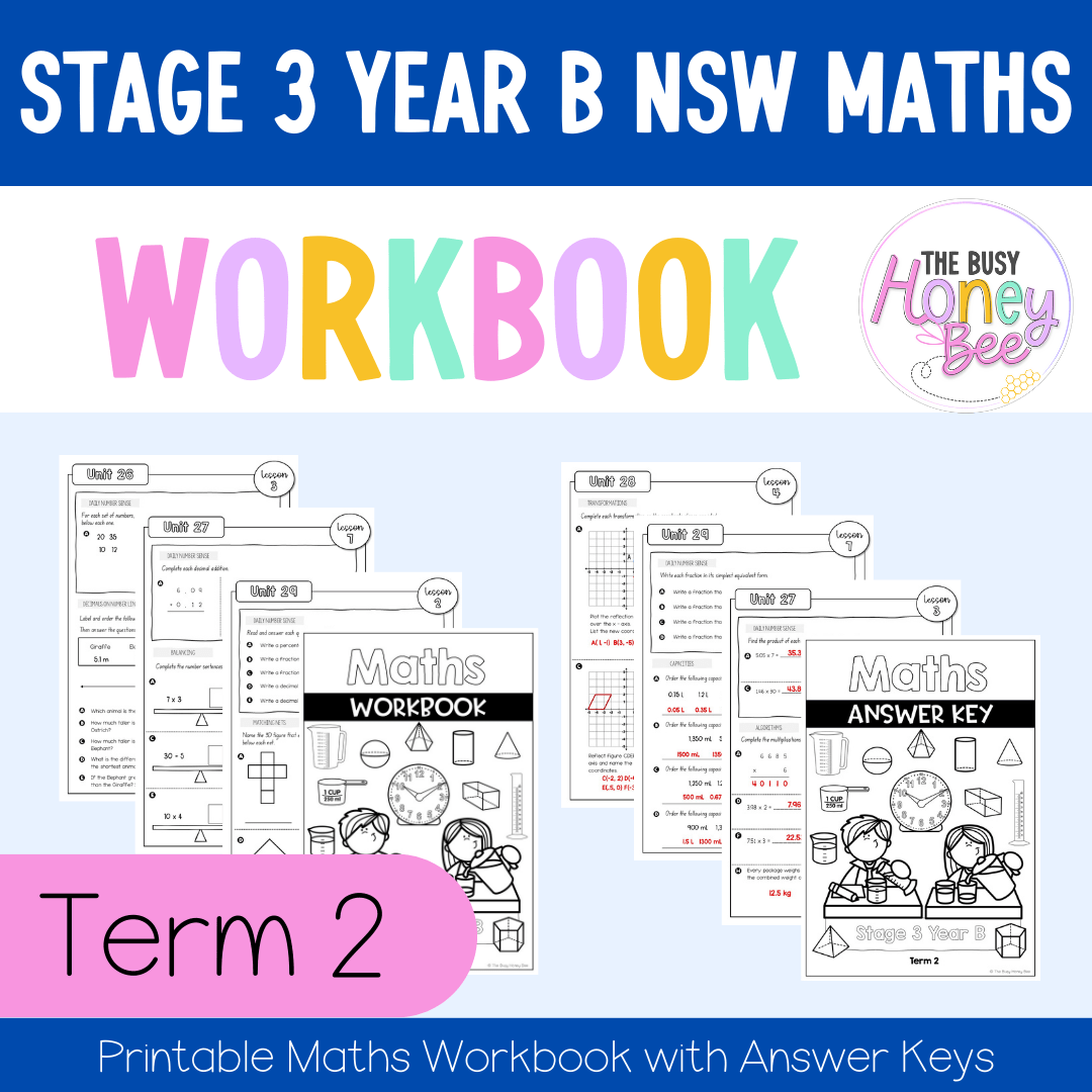 Stage 3 Year B NSW Maths Workbook Term 2 - Workbook | Worksheets