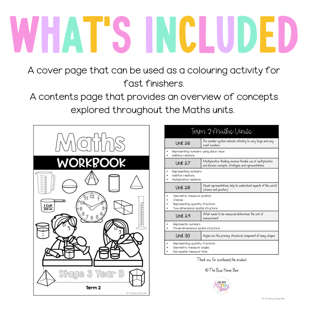 Stage 3 Year B NSW Maths Workbook Term 2 - Workbook | Worksheets