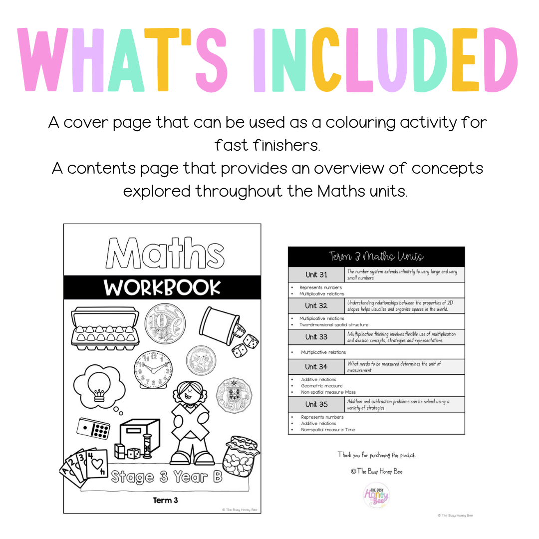 Stage 3 Year B NSW Maths Workbook Term 3 - Workbook | Worksheets
