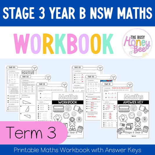 Stage 3 Year B NSW Maths Workbook Term 3 - Workbook | Worksheets