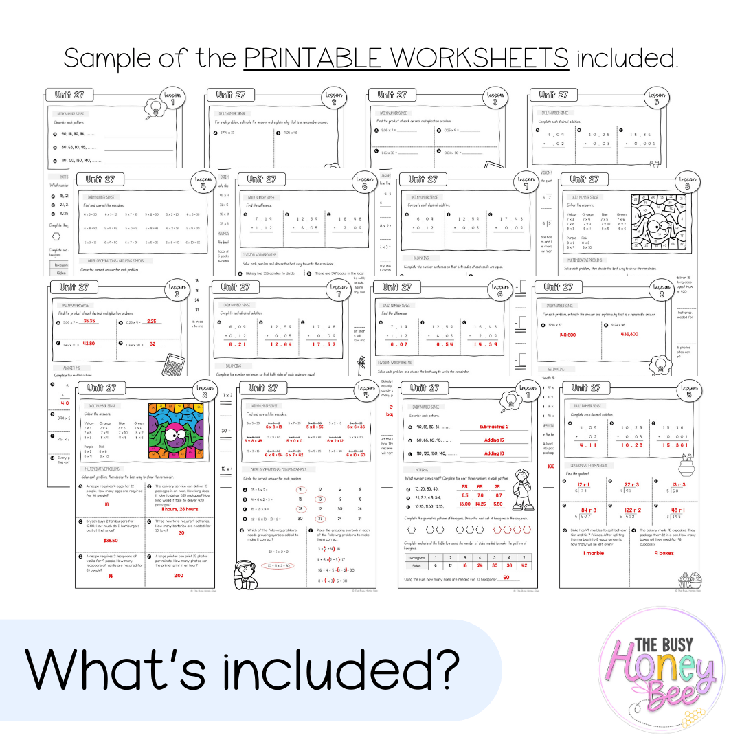 Stage 3 Year B NSW Maths Worksheets Unit 27 - Workbook | Worksheets