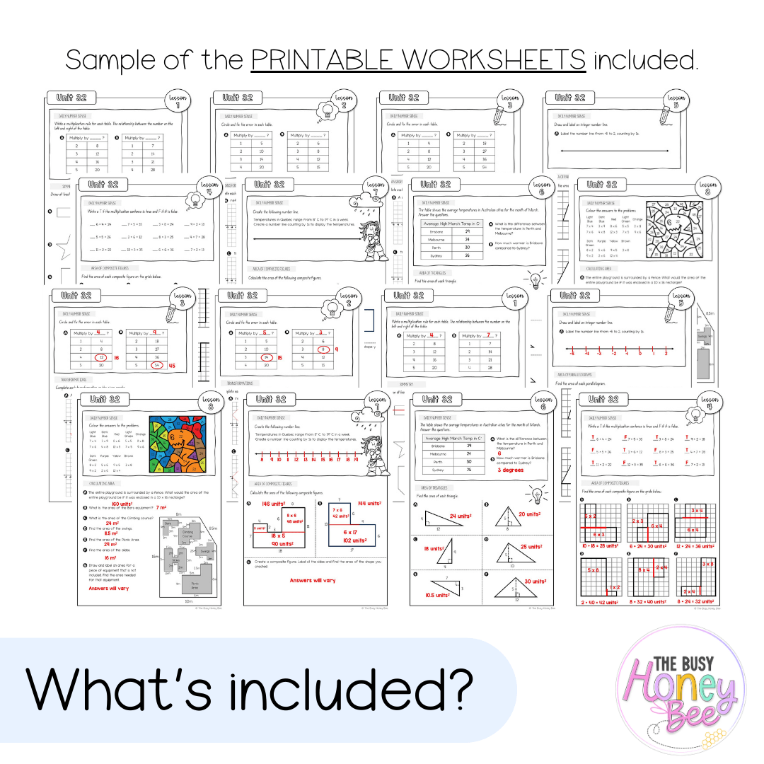 Stage 3 Year B NSW Maths Worksheets Unit 32 - Workbook | Worksheets