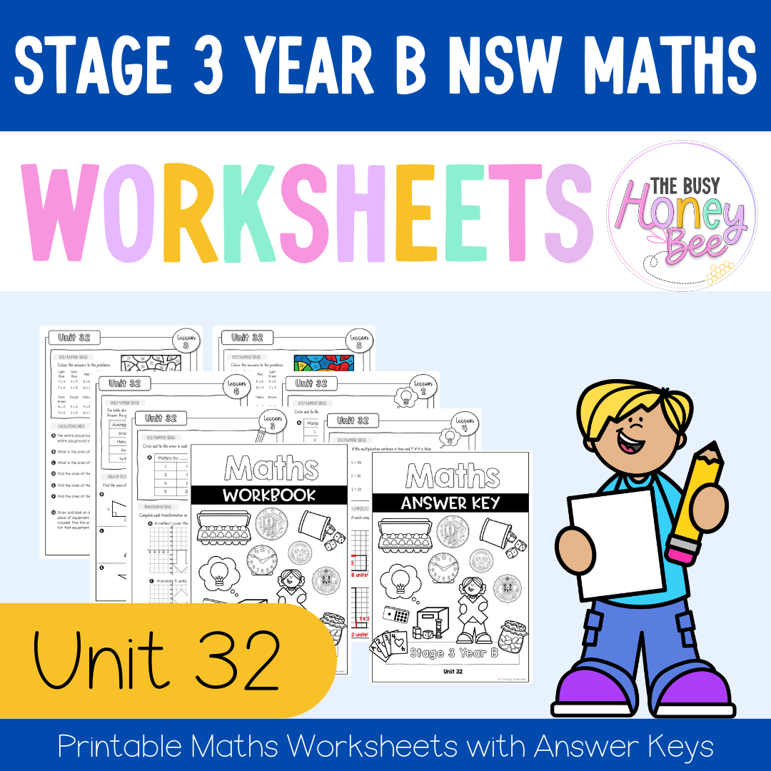 Stage 3 Year B NSW Maths Worksheets Unit 32 - Workbook | Worksheets