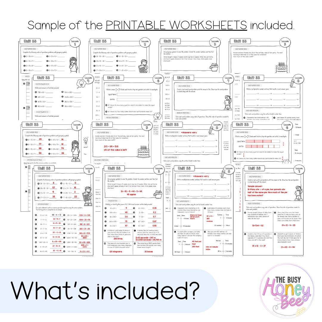 Stage 3 Year B NSW Maths Worksheets Unit 33 - Workbook | Worksheets