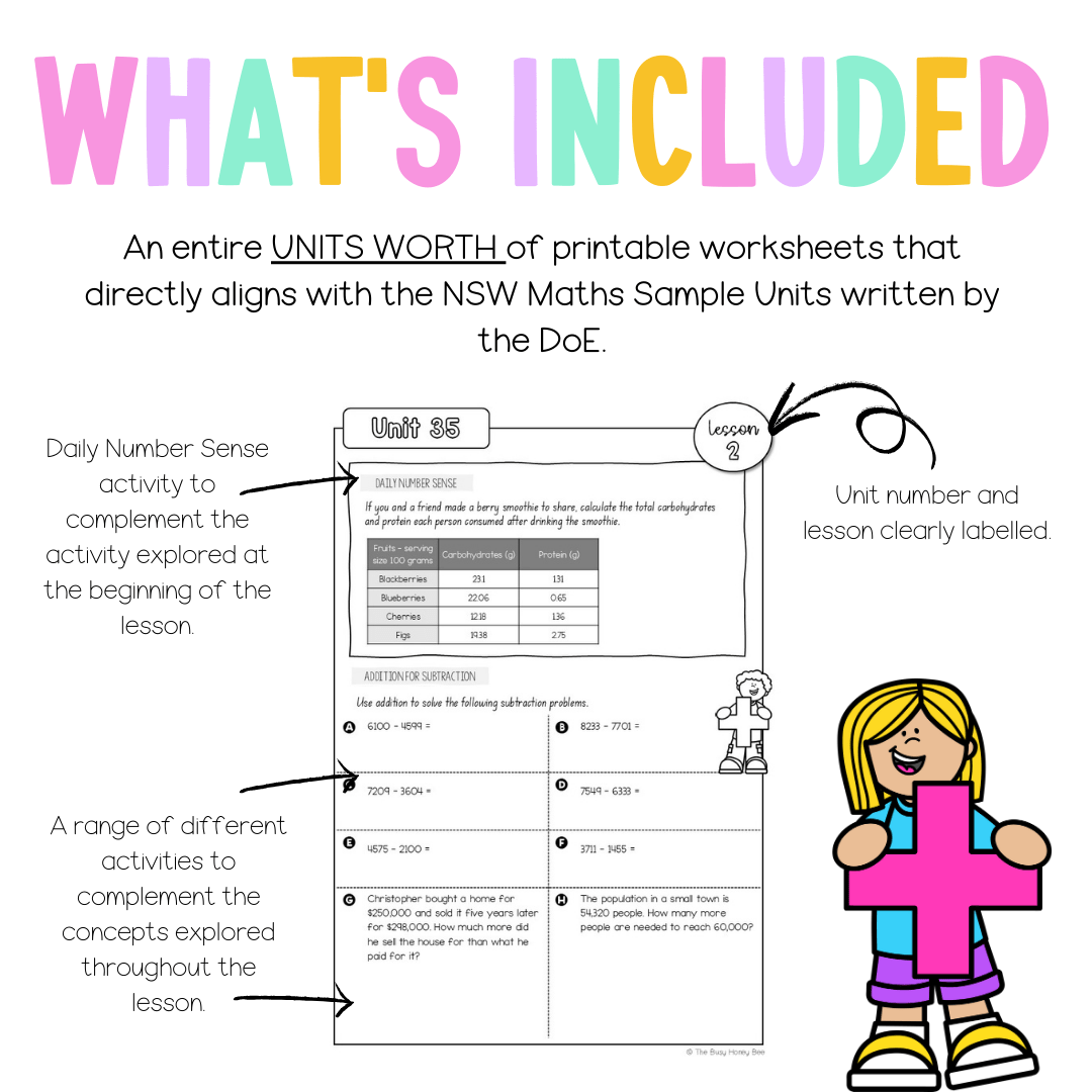 Stage 3 Year B NSW Maths Worksheets Unit 35 - Workbook | Worksheets