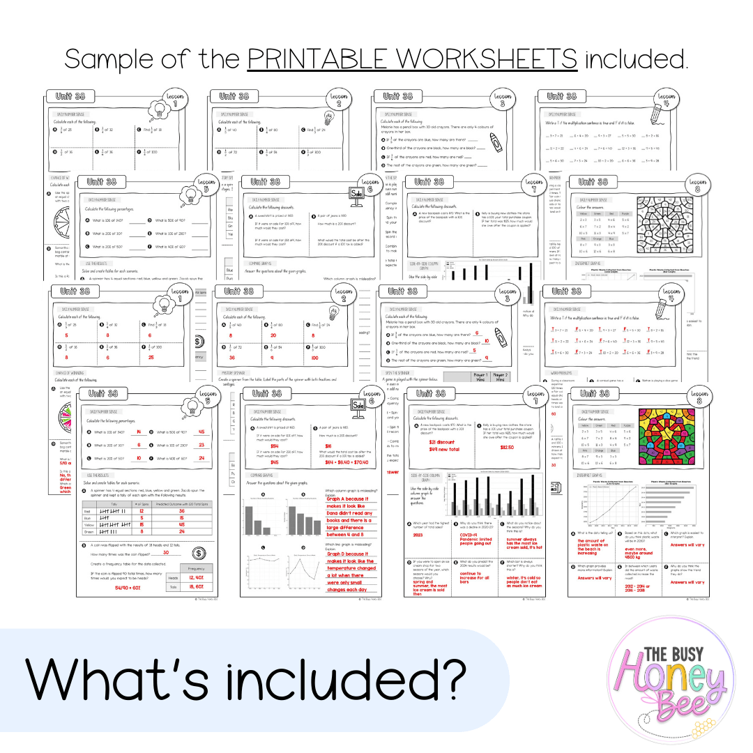 Stage 3 Year B NSW Maths Worksheets Unit 38 - Workbook | Worksheets