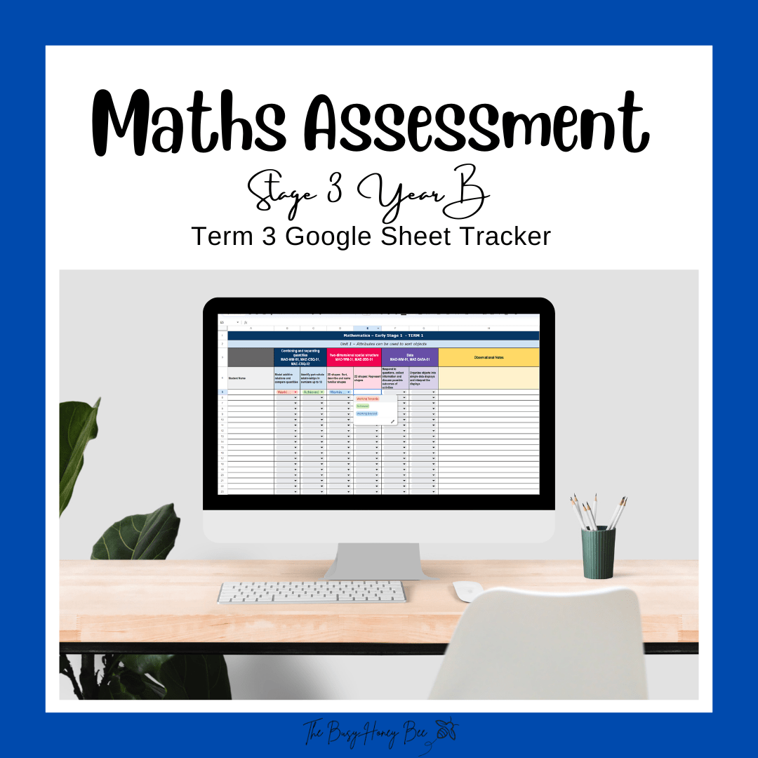 Stage 3 Year B NSW Term 3 Maths Assessment Overview Google Sheet - Assessment