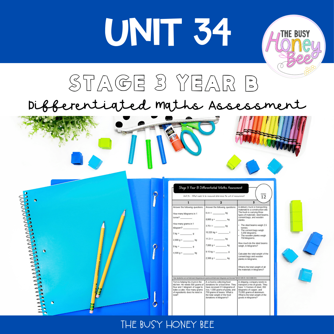 Stage 3 Year B Term 3 Differentiated Maths Assessment Bundle - Assessment