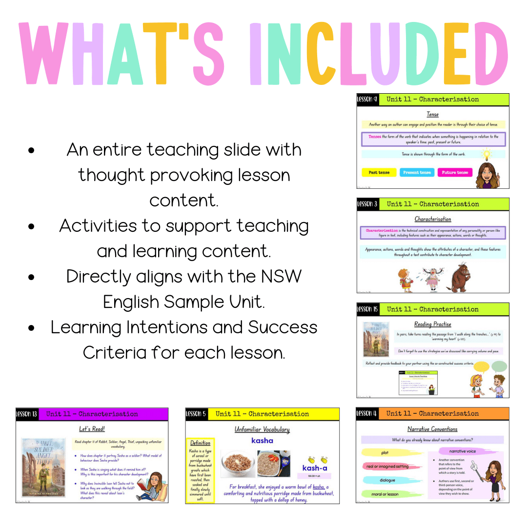 Stage 3 Year B Unit 11 NSW Characterization English Teaching Slides - Teaching Slides
