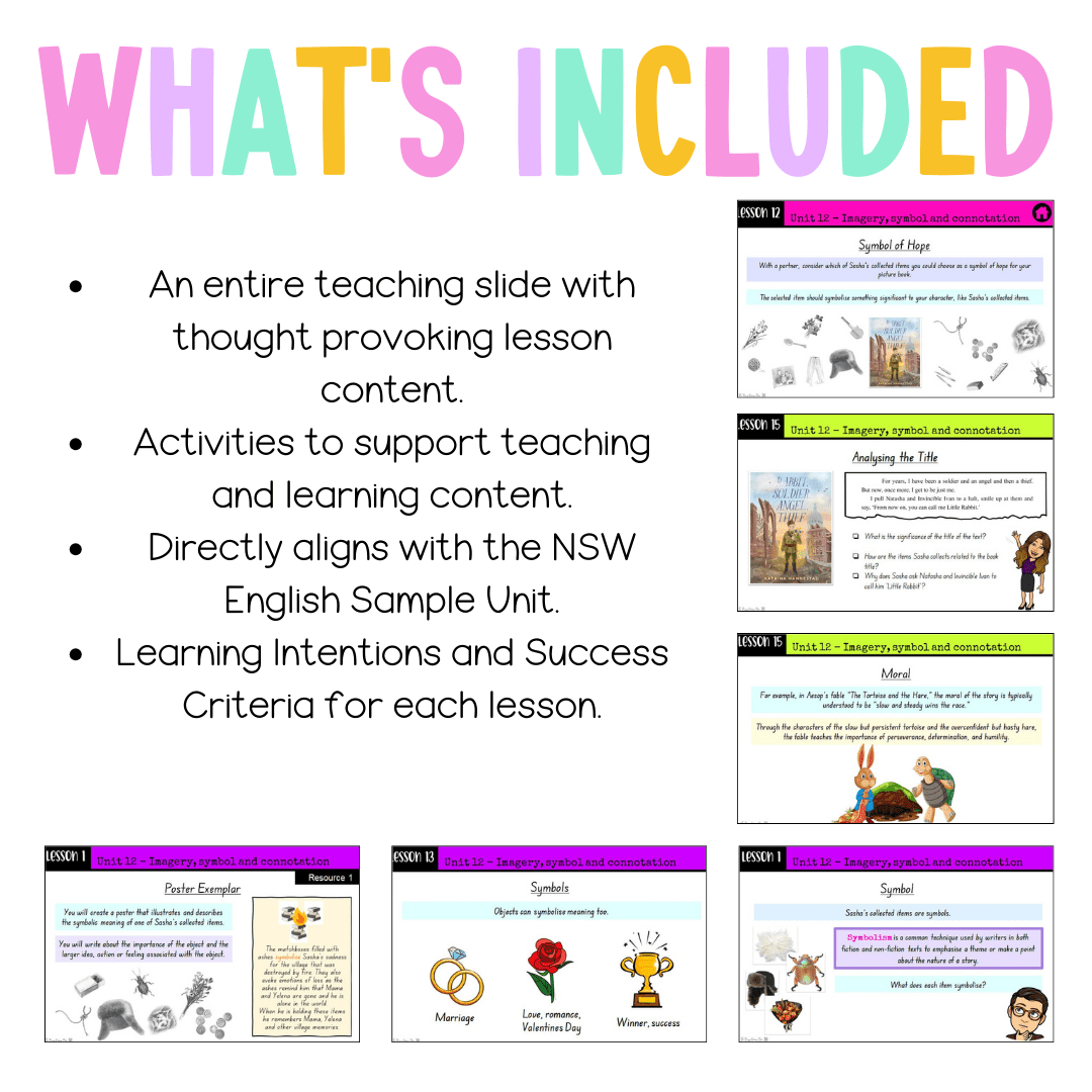 Stage 3 Year B Unit 12 NSW Imagery, Symbol and Connotation English Teaching Slides - Teaching Slides