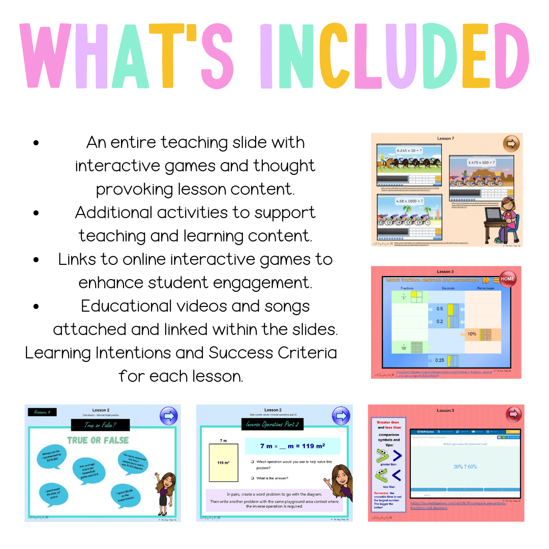 Stage 3 Year B Unit 31 NSW Maths Teaching Slides - Zip Folder: Smart Notebook, PowerPoint, Google Slide Compatible