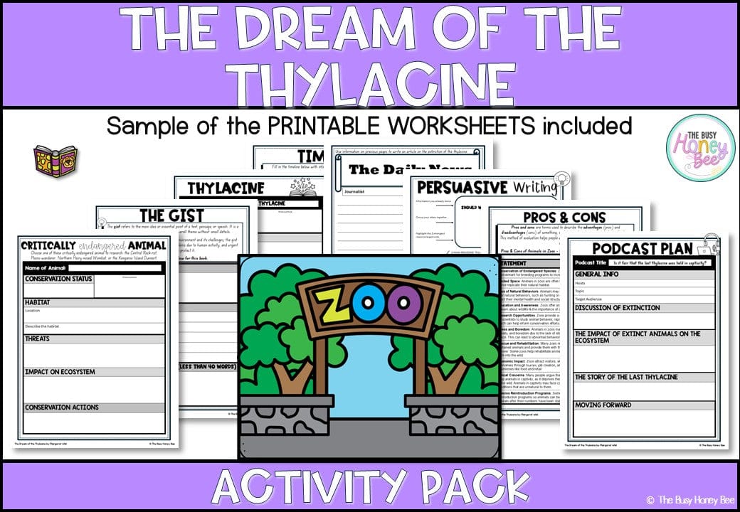 The Dream of the Thylacine Activity Pack - Activity Pack