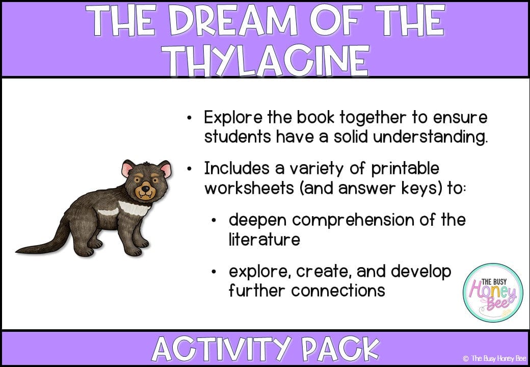 The Dream of the Thylacine Activity Pack - Activity Pack