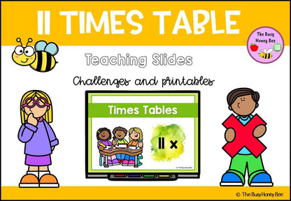 11 Times Table Teaching Slide and Printable Bundle - Teaching Bundle