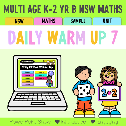 Multi Age K-2 Year B Australian | NSW Maths Daily Review | Warm-Up Unit 7