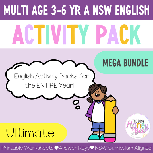 Multi Age 3-6 Year A English Activity Pack ULTIMATE Mega Bundle