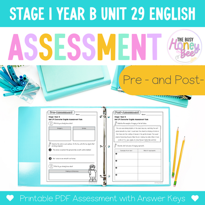 Stage 1 Year B English Pre- and Post-Assessment Unit 29