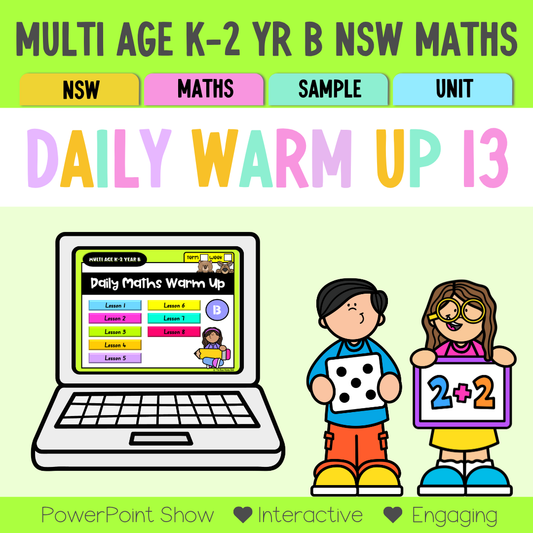 Multi Age K-2 Year B Australian | NSW Maths Daily Review | Warm-Up Unit 13