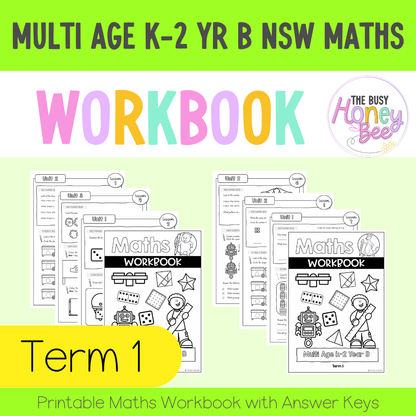 Multi Age K-2 Year B NSW Maths Workbook Term 1