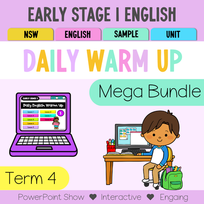 Early Stage 1 English Daily Warm Up Term 4 Mega Bundle