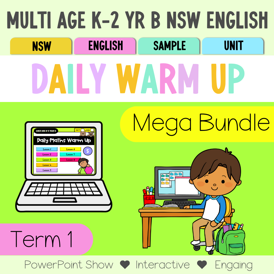 Multi Age K-2 Year B English Daily Warm Up Term 1 Mega Bundle