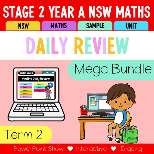 Stage 2 Year A Australian | NSW Math Daily Review | Warm-Up Term 2 Mega Bundle