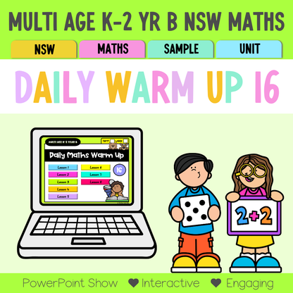 Multi Age K-2 Year B Australian | NSW Maths Daily Review | Warm-Up Unit 16