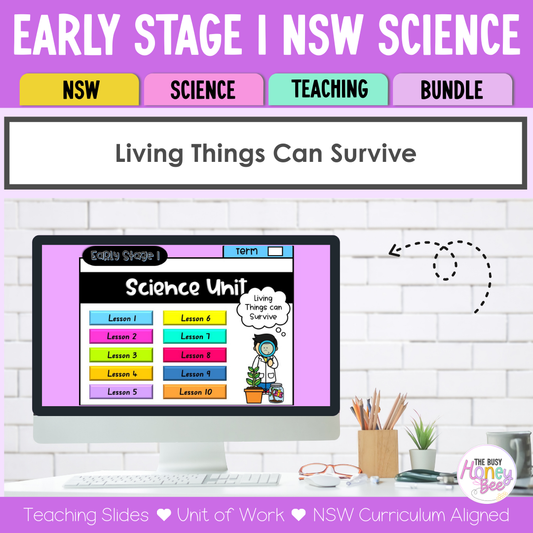 Early Stage 1 NSW Science Unit 1 Living Things Can Survive Teaching Bundle