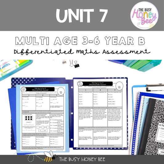 Multi Age 3-6 Year B Differentiated NSW Maths Assessment Unit 7