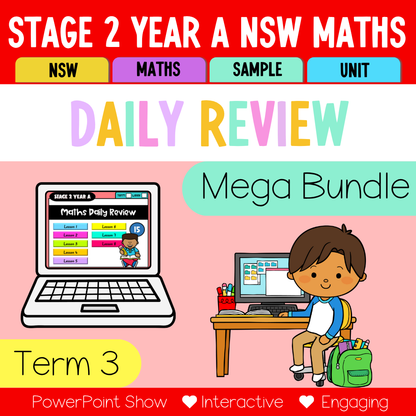 Stage 2 Year A Australian | NSW Math Daily Review | Warm-Up Term 3 Mega Bundle