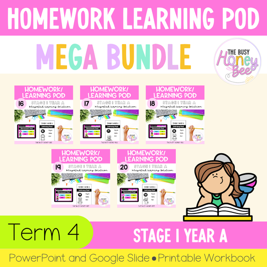 Stage 1 Year A Homework/Learning Pods Term 4 Mega Bundle