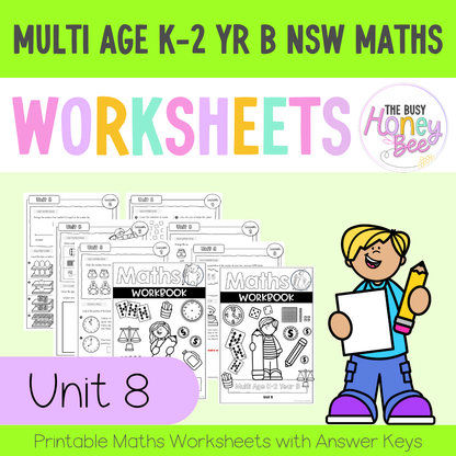 Multi Age K-2 Year B NSW Maths Worksheets Unit 8