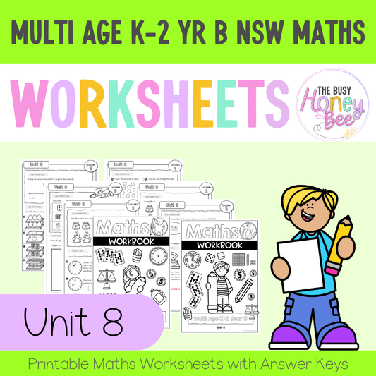 Multi Age K-2 Year B NSW Maths Worksheets Unit 8