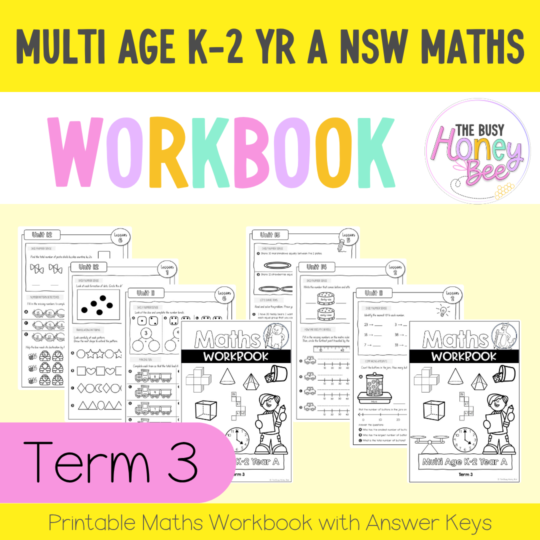 Multi Age K-2 Year A NSW Maths Workbook Term 3 - Workbook | Worksheets