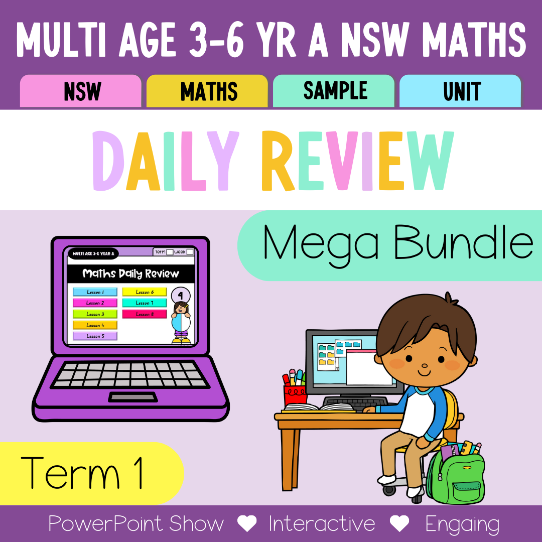 Multi Age 3-6 Year A Australian | NSW Math Daily Review | Warm-Up Term 1 Mega Bundle