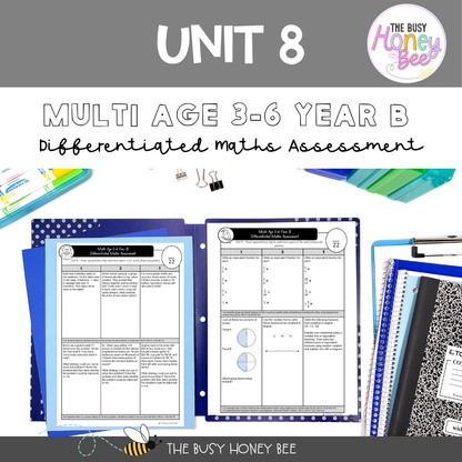 Multi Age 3-6 Year B Differentiated NSW Maths Assessment Unit 8