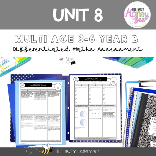Multi Age 3-6 Year B Differentiated NSW Maths Assessment Unit 8