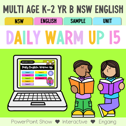 Multi Age K-2 Year B Australian | NSW English Daily Review | Warm-Up Unit 15