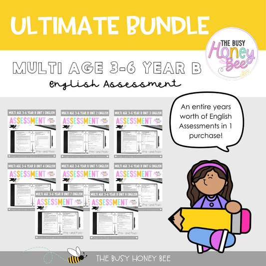 ULTIMATE Multi Age 3-6 Year B English Assessment Bundle