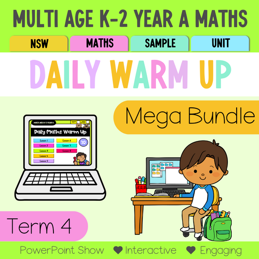 Multi Age K-2 Year B Australian | NSW Maths Daily Review | Warm-Up Term 4 Mega Bundle