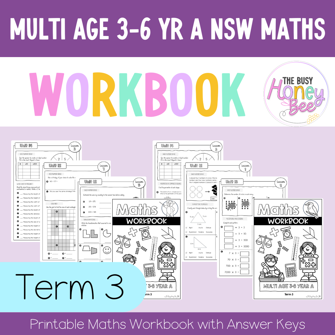 Multi Age 3-6 Year A NSW Maths Workbook Term 3