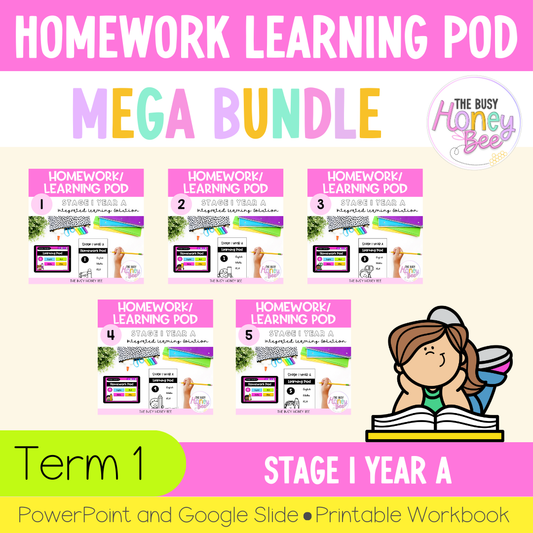 Stage 1 Year A Homework/Learning Pods Term 1 Mega Bundle