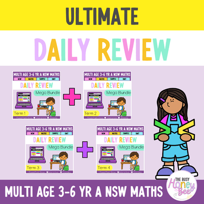 Multi Age 3-6 Year A Ultimate Math Australian | NSW Math Daily Review | Warm-Up Mega Bundle