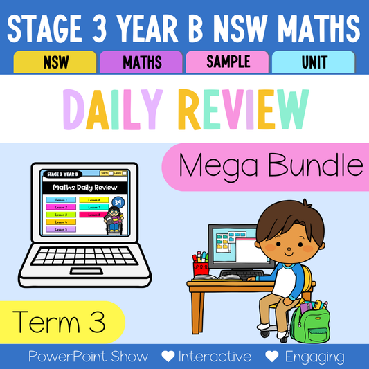 Stage 3 Year B Australian | NSW Math Daily Review | Warm-Up Term 3 Mega Bundle
